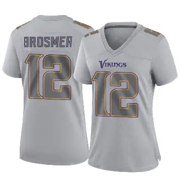 ＃12 Women's Max Brosmer Gray Game Minnesota Vikings Atmosphere Fashion Jersey