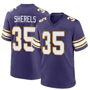 ＃35 Men's Marcus Sherels Purple Game Minnesota Vikings Classic Jersey