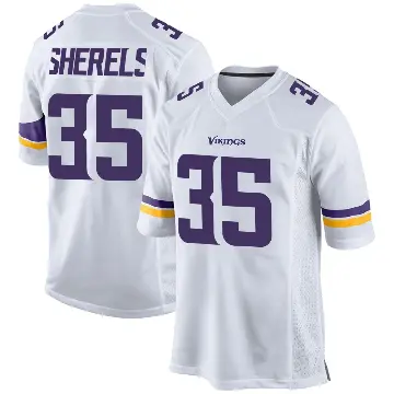 ＃35 Youth Marcus Sherels White Game Minnesota Vikings Jersey