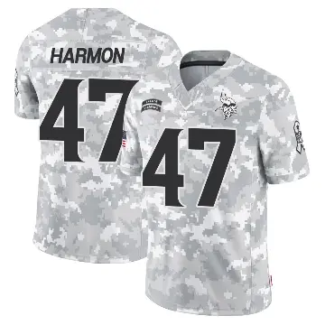 ＃47 Men's Matt Harmon Arctic Camo Limited Minnesota Vikings 2024 Salute to Service Jersey