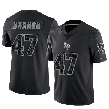 ＃47 Men's Matt Harmon Black Limited Minnesota Vikings Reflective Jersey