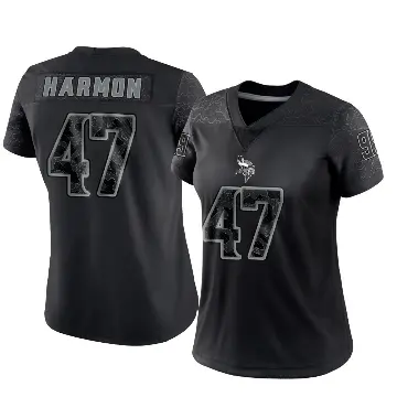 ＃47 Women's Matt Harmon Black Limited Minnesota Vikings Reflective Jersey