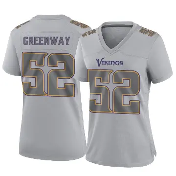 ＃52 Women's Chad Greenway Gray Game Minnesota Vikings Atmosphere Fashion Jersey