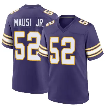 ＃52 Youth Dorian Mausi Jr. Purple Game Minnesota Vikings Classic Jersey