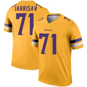 ＃71 Men's Christian Darrisaw Gold Legend Minnesota Vikings Inverted Jersey