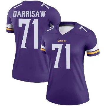 ＃71 Women's Christian Darrisaw Purple Legend Minnesota Vikings Jersey