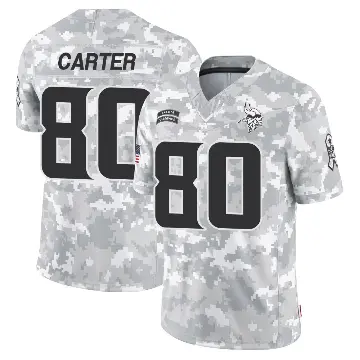 ＃80 Youth Cris Carter Arctic Camo Limited Minnesota Vikings 2024 Salute to Service Jersey