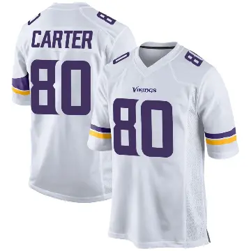 ＃80 Youth Cris Carter White Game Minnesota Vikings Jersey