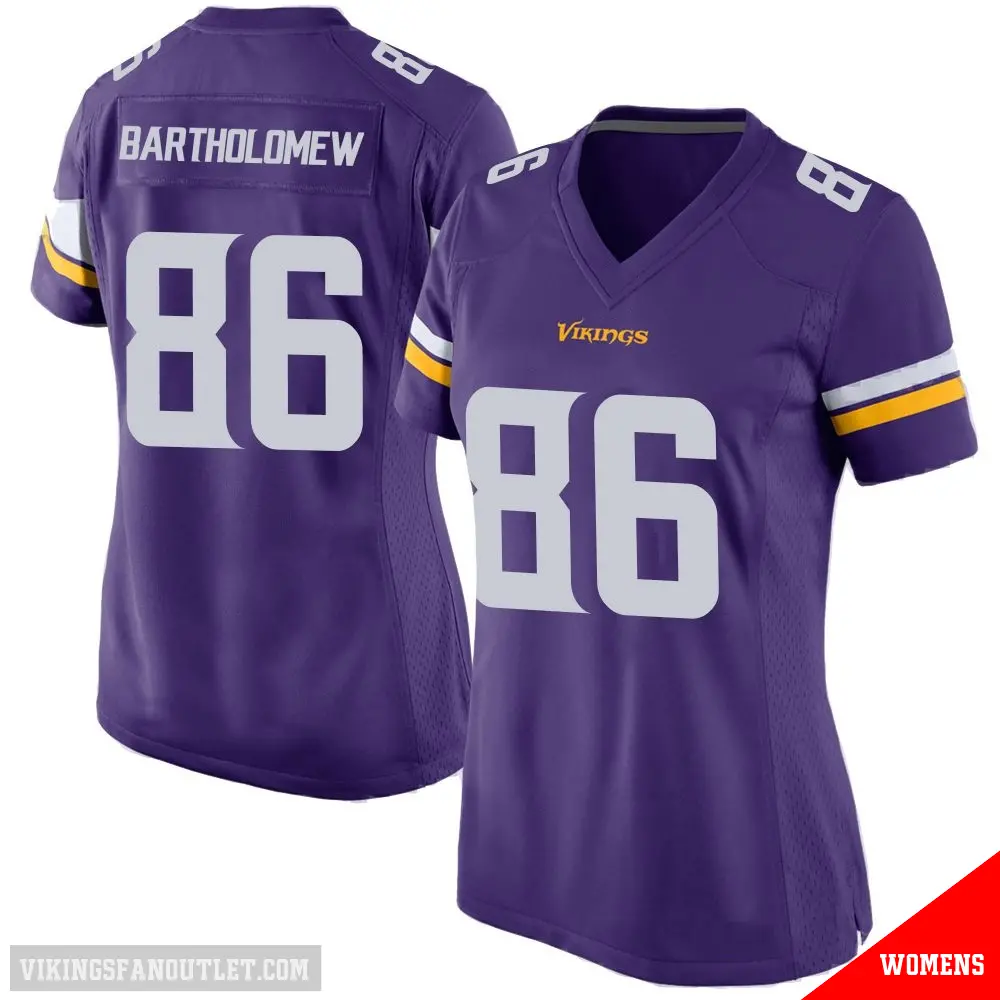 ＃86 Women's Gavin Bartholomew Purple Game Minnesota Vikings Team Color Jersey