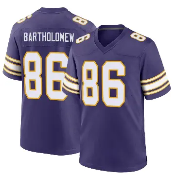 ＃86 Youth Gavin Bartholomew Purple Game Minnesota Vikings Classic Jersey